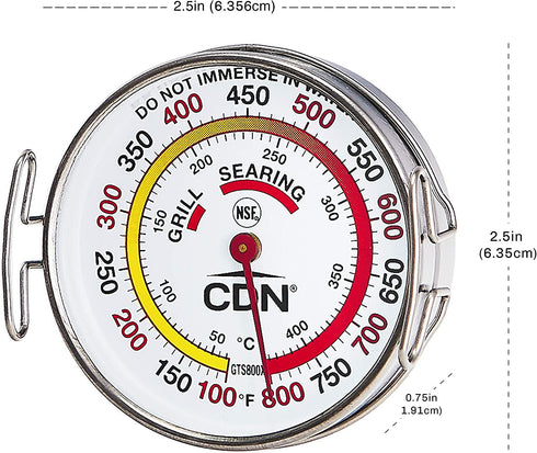 CDN Grill Surface Thermometer, Silver