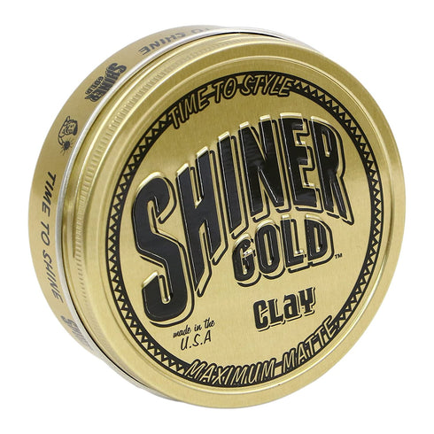 SHINER GOLD Clay Pomade | Strong Hold | Matte Finish | Water-based | Coconut Scent, 4oz