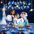 Decorlife Space Themed Party Supplies Serves 16, Space Plates and Napkins Sets, Cups, Knives, Forks, Spoons Included, Total 112pcs