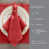 Elrene Home Fashions Caiden Elegance Damask Fabric Napkins (Set of 4), 17" x 17", Red