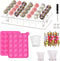 302 Pcs Christmas Cake Pop Maker Kit,Subesty Cake Pop Baking Mold with 1 Acrylic Lollipop Holder,1 Silicone Mold Set,100 Pcs Clear Bags,100 Pcs Treat Sticks,100 Pcs Gold bow Ties
