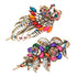 2 Pack Peacock Alligator Hair Clips Rhinestone Flower Decorative Alligator Hair Clips, Metal Flower Hair Clips for Women (Style-C)