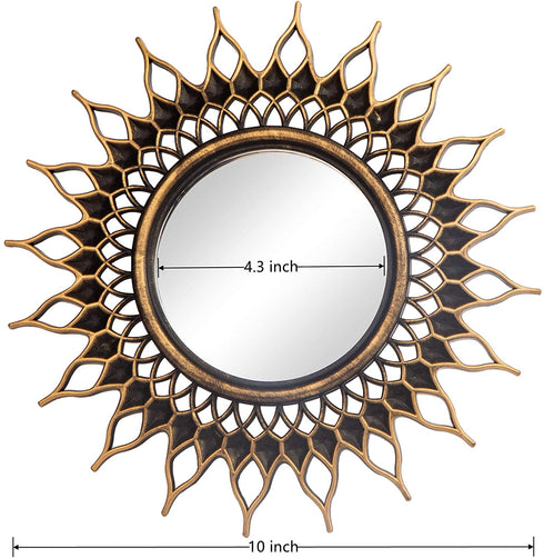Small Round Mirrors for Wall Decor Set of 3, Gold Brushed Wall Decorations for Living Room, Bedroom & Bathroom (MS009)