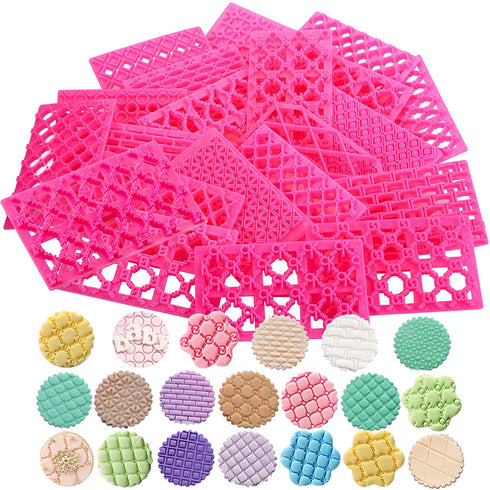 WUWEOT 20 Pack Cake Fondant Embossing Mould, 4.9In Different Patterns Home Kitchen Accessories for Cookie Cutter, Biscuit Molds, Cake Baking, DIY Cooking, Sugarcraft and Fondant CupCake Decoration