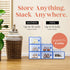 6-Pack Shoe Storage Boxes - Shoes Organizer for Closet - Clear Plastic Stackable Shoe Containers - Clear Shoe Boxes Stackable and Foldable For Sneaker Storage, Books, Toys, Tools Blue