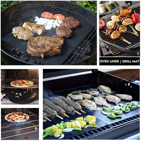CHERAINTI Grill Mat Oven Liner 70"x16" Non-Stick Reusable Barbecue BBQ Mat, Cut to Any Size, for Gas Grill, Charcoal, Electric Grill, Electric Oven, Heat Resistant