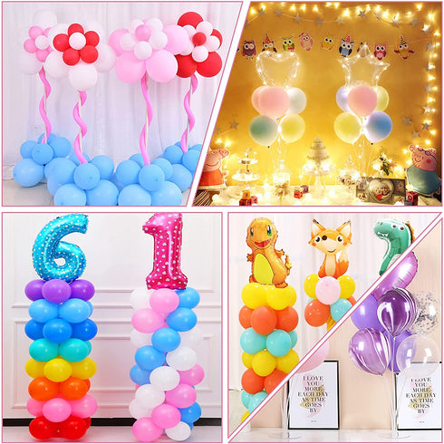 Anbeser Balloon Column Kit & Table Stand Kit Set of 2 - 63 Inch balloon Columns with Stand, Base, and Pole | Balloon Tower Backdrop Decoration for Wedding, Baby Shower, Birthday Party, Bachelorette Party, Other Parties and Events