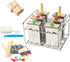 Yaekoo Set of 6 Stainless Steel Popsicle Mold and Rack Set - Homemade Ice Treat Makerwith 50 Wooden Sticks and 6 Silicone Seals and Bonus Cleaning Brush