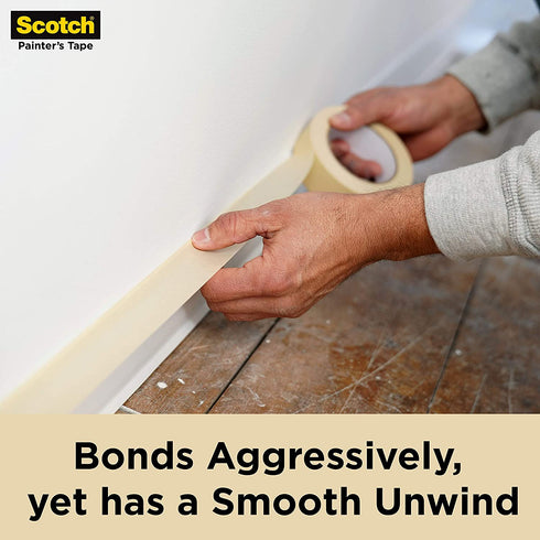 Scotch Contractor Grade Masking Tape, 0.94 inches by 60.1 yards (360 yards total), 2020, 6 Rolls