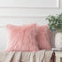 Ashler HOME DECO Pack of 2 Decorative Luxury Style Pink Faux Fur Throw Pillow Case Cushion Cover 18 x 18 Inches 45 x 45 cm
