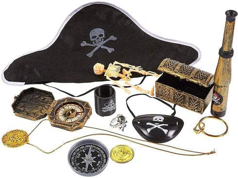 Pirate Party Favors - 100-Piece Toys & Accessories Set with Hats and Eye Patches for Kids Birthday Supplies Decorations