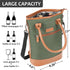Tirrinia Insulated Wine Carrier Tote - Travel Padded 2 Bottle Wine/Champagne Cooler Bag with Handle and Adjustable Shoulder Strap, Great Wine Lover Gift, Olive