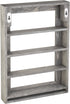 MyGift Vintage Gray Wood Hanging Nail Polish Rack Wall Mount Organizer, 4 Tier Makeup Bottle Holder or Essential Oil Display