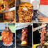 ZAUGONTW Skewer Hack, Stainless Vertical Skewer Grill with Anti-Scald Design T Hook, Removable Brazilian Grill Rack BBQ Grilling Rack for Tacos Al Pastor, Churrasco, Shawarma, Chickens, Other Dishes.