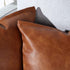 YAERTUN Set of 2 Faux Leather Decorative Throw Pillow Covers Modern Solid Outdoor Cushion Cases Luxury Pillowcases for Couch Sofa Bed 16x16 Inches Brown