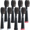 Sonic-FX Replacement Electric Toothbrush Heads Compatible with Fairywill, Sonic-FX and SnapWhite for Adults and Kids | Soft Charcoal/Nylon Bristles Sonic Replacement Toothbrush Heads (Black,Pack of 8)