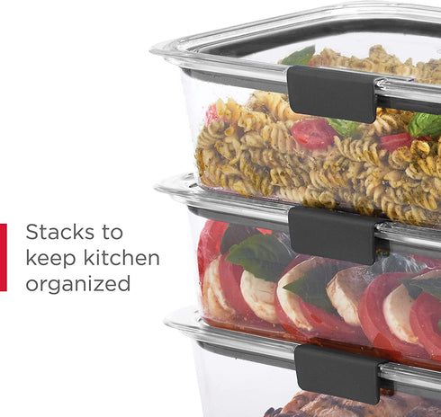 Rubbermaid Brilliance Storage 14-Piece Plastic Lids | BPA Free, Leak Proof Food Container, Clear