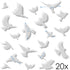 Anti-Collision Stickers to Prevent Bird Strikes on Window Glass - Set of 20 Silhouettes - Color: Translucent/Dusted - Window Clings Decals - Birds Prevention Deflectors Reflectors
