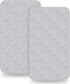 Bassinet Mattress Pad Cover, Compatible with Rectangle/Hourglass/Oval Bassinet Mattress , 2 Pack Waterproof and Soft Cotton Sheet, Breathable Bamboo Sleep Surface (Microfiber-GY)