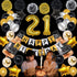 Gold 21 Birthday Decorations, Gold 21st Birthday Decorations for Men Women, Happy 21st Birthday Balloons Party Supplies with Happy Birthday Banner, 21 Number Balloons for 21 Years Old Birthday