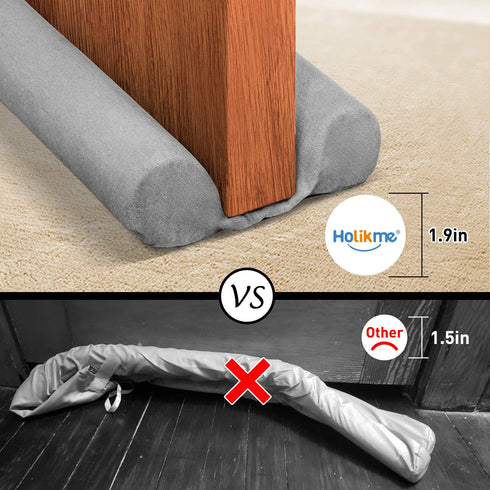 Holikme Twin Door Draft Stopper Weather Stripping Window Breeze Blocker Adjustable Door Sweeps 34inch Grey