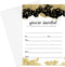 Gold and Black Invitations and Envelopes Pack of 25 Fill In Blank Invites for Graduation Retirement Birthday Baby Shower Engagement Elegant Events Modern Abstract Theme Paper Clever Party