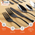 Tribal Cooking Black Flatware serving set - Stainless Steel Silverware Set - 20 Piece - Cutlery Set - Silverware Set Service for 4 - Knives, Fork and Spoon - Dishwasher Safe - Stunning Polished Finish