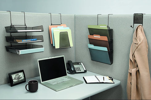 Fellowes Mesh Partition Additions Double Coat Hook, Black (75903)