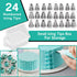 RFAQK 64PCs Cake decorating supplies kit with Non-Slip Cake Turntable-Cake leveler- 24 Numbered Icing Piping Tips with Pattern Chart and EBook- Straight & Angled Spatula-30 Icings Bags- 3 Scraper set