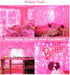 JMEXSUSS Pink Curtain Lights, 300LED Remote Control Pink Lights, 8 Modes Window Curtain Lights For Bedroom Party Room Decor