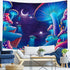 Obsecolors Trippy Mushroom Tapestry Moon and Star Wall Tapestry Galaxy Tapestry Starry Sky Tapestry UFO Tapestry Wall Hanging for Living Room Bedroom