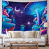 Obsecolors Trippy Mushroom Tapestry Moon and Star Wall Tapestry Galaxy Tapestry Starry Sky Tapestry UFO Tapestry Wall Hanging for Living Room Bedroom