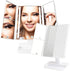 (2-Pack) Lighted Makeup Mirrors - 3-Color Dimmable Lighting Vanity w/ 32 LEDs, Tri-Fold Design - 1X 2X 3X Magnification, Smart Touchscreen Control, USB Power, Portable Folding Personal Cosmetic Mirror