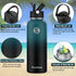 Sports Water Bottle with Straw Lids, Yoehka 40 OZ Stainless Steel Vacuum Insulated Water Bottles, Double Wall Thermo Mug Keeps Beverages Hot and Cold, with Cleaning Brush (Fancy)