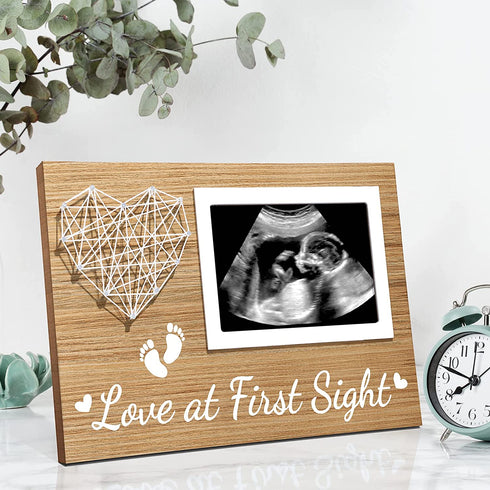 New Mom Gifts Baby Ultrasound Picture Frame Sonogram Keepsake Frame, Mothers Day Pregnancy Gifts for First Time Mom Dad, Pregnancy Announcements Gender Reveal Baby Shower Gifts Nursery Decor-4x6 Photo
