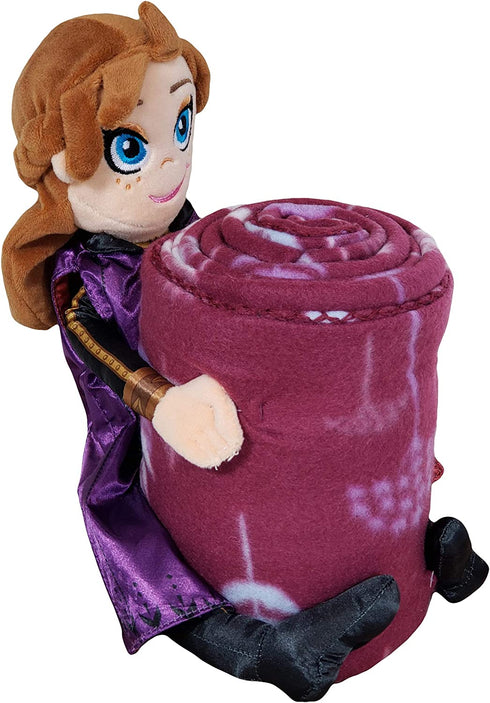 Disney Frozen 2, "Dandelion Anna" Character Shaped Pillow and Fleece Throw Blanket Set, 40" x 50", Multi Color, 1 Count