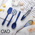 Cook with Color Silicone Cooking Utensils, 5 Pc Kitchen Utensil Set, Easy to Clean Silicone Kitchen Utensils, Cooking Utensils for Nonstick Cookware, Kitchen Gadgets Set (Blue Collection)