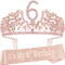 6th Birthday Gifts for Girl, 6th Birthday Tiara and Sash, 6th Birthday Decorations for Girl, 6th Birthday Crown and Sash for Girl, Birthday Crowns for Girl 6, Birthday Gifts for 6-Year-old Girl