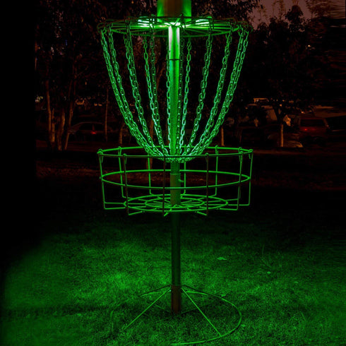 TiToeKi 2Pack Magnetic LED Lights for Flying Disc Golf Basket, Waterproof, Remote Control, Multi Colored-Glow Night Disc Golf (Basket Not Included)