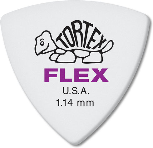 Jim Dunlop Dunlop Tortex Flex Triangle 1.14mm Purple Guitar Pick-6 Pack (456P1.14)