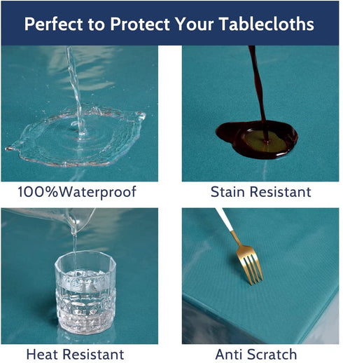 Romanstile Clear Plastic Tablecloth Protector - 100% Waterproof Rectangle Vinyl PVC Table Cloths Oil Proof Wipeable Transparent Table Cover Sheet for Dining, Camping & Parties (60x120,Crystal Clear)