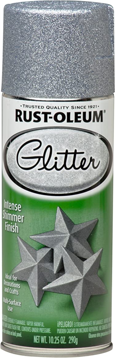 Rust-Oleum 267734 Specialty Glitter Spray, 10.25 Fl Oz (Pack of 1), Silver
