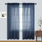 Navy Blue Sheer Curtains 108 Inches Long for Living Room 2 Panel Sets Dark Blue Window Curtains for Bedroom 52x108 Inch Length