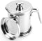 WUWEOT Bacon Grease Container with Strainer, 2 L/2.1 Quart Stainless Steel Oil Strainer Pot Grease Can with Dust-Proof Lid, Easy Grip Handle and Tray for Bacon Fat, Kitchen Cooking or Frying Oil