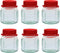 Glass Jars With Airtight Lids 32oz,Maon Jars With Handle 1L,Wide Mouth Jars With Plastic Lids For Dry Food Storage Jars for Pickling,Kitchen Canister Fermenting Sun Tea Kombucha Kefir Water Storing Canning Jars 6Pack
