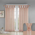 Madison Park Rosette Floral Embellished Cuff Tab Top Solid Single Window Treatments Curtain Panel Drape for Bedroom Living Room and Dorm, 50"x84", Blush