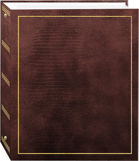 Magnetic Self-Stick 3-Ring Photo Album 100 Pages (50 Sheets), Brown
