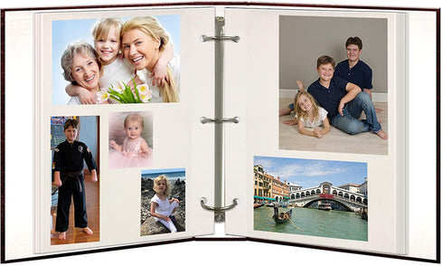 Magnetic Self-Stick 3-Ring Photo Album 100 Pages (50 Sheets), Brown