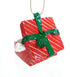 Conversation Concepts Black Shorthaired Tabby Cat Gift Box Red Ornament
