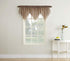 No. 918 25908 Erica Crushed Texture Sheer Voile Beaded Ascot Rod Pocket Curtain Valance, 51" x 24", Taupe